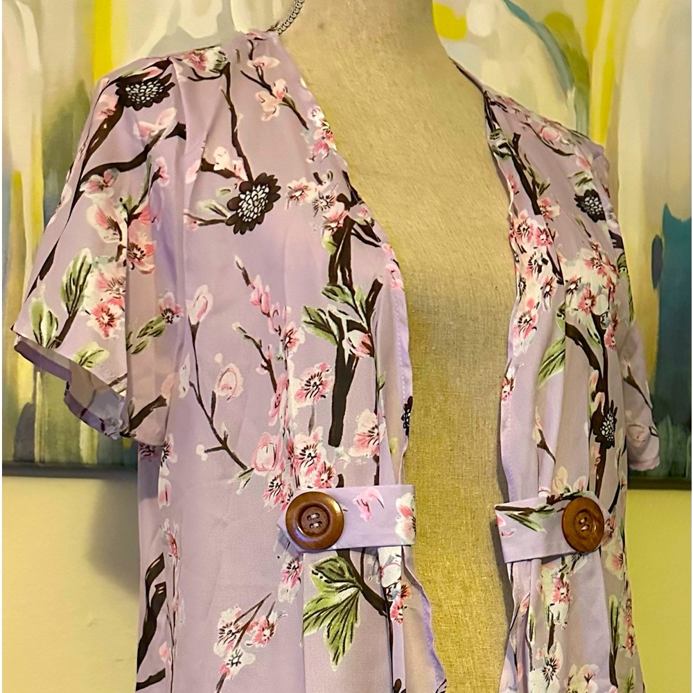 NWT Dressfo 3X kimono in a lavender scene